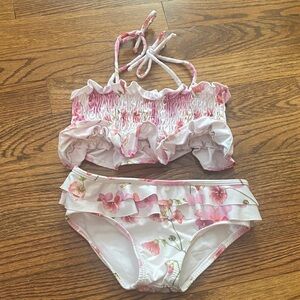 Submarine Pink Floral Kids Swim Set